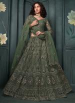 Net Mehendi Bridal Wear Embroidery Work Lehenga Choli